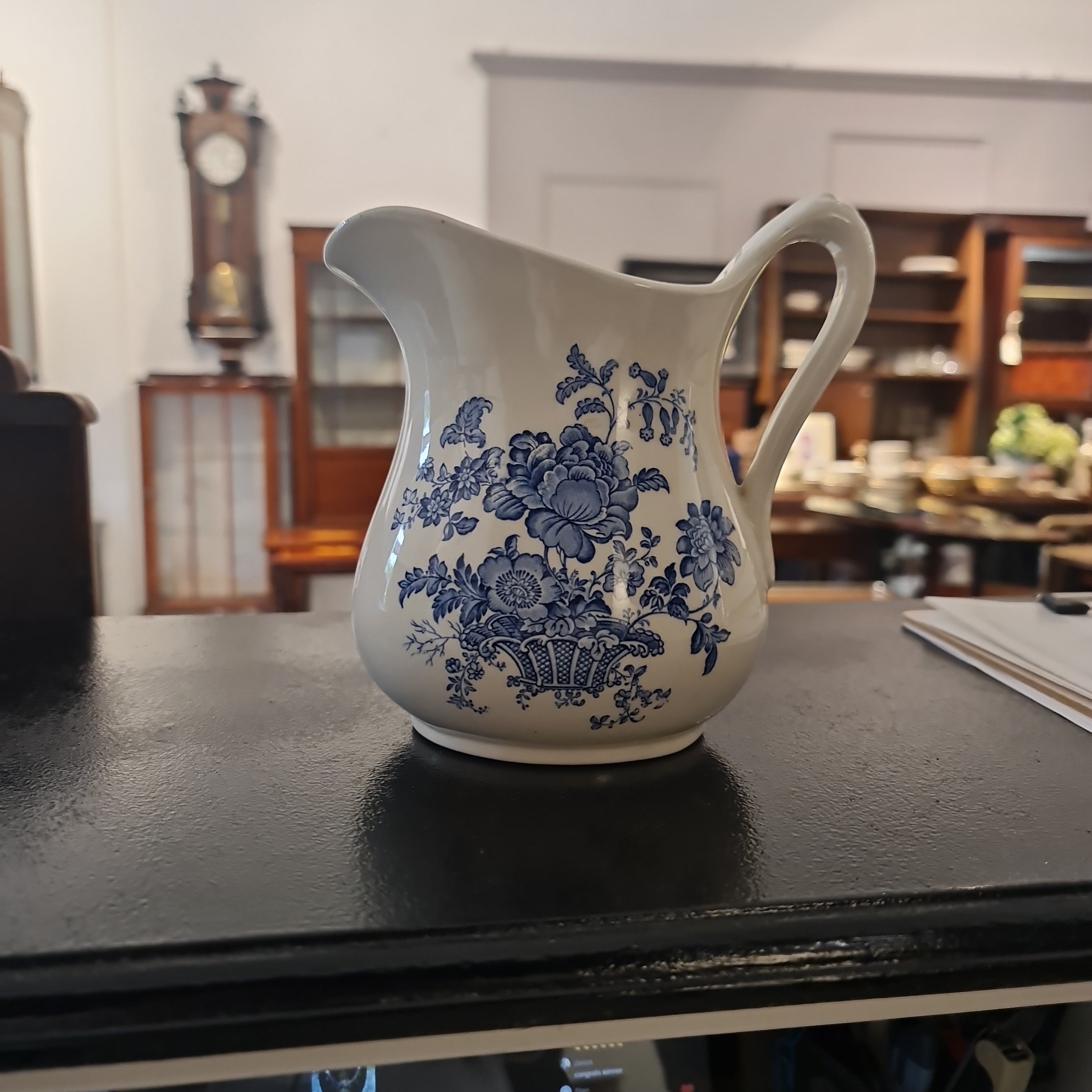 Vintage blue and white jug by Devon