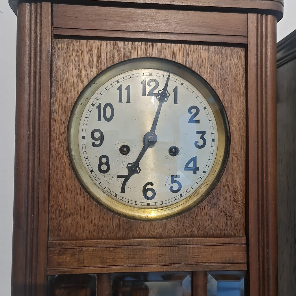 Vintage Germany  Badische Uhrenfabrik Wall Clock oak case
