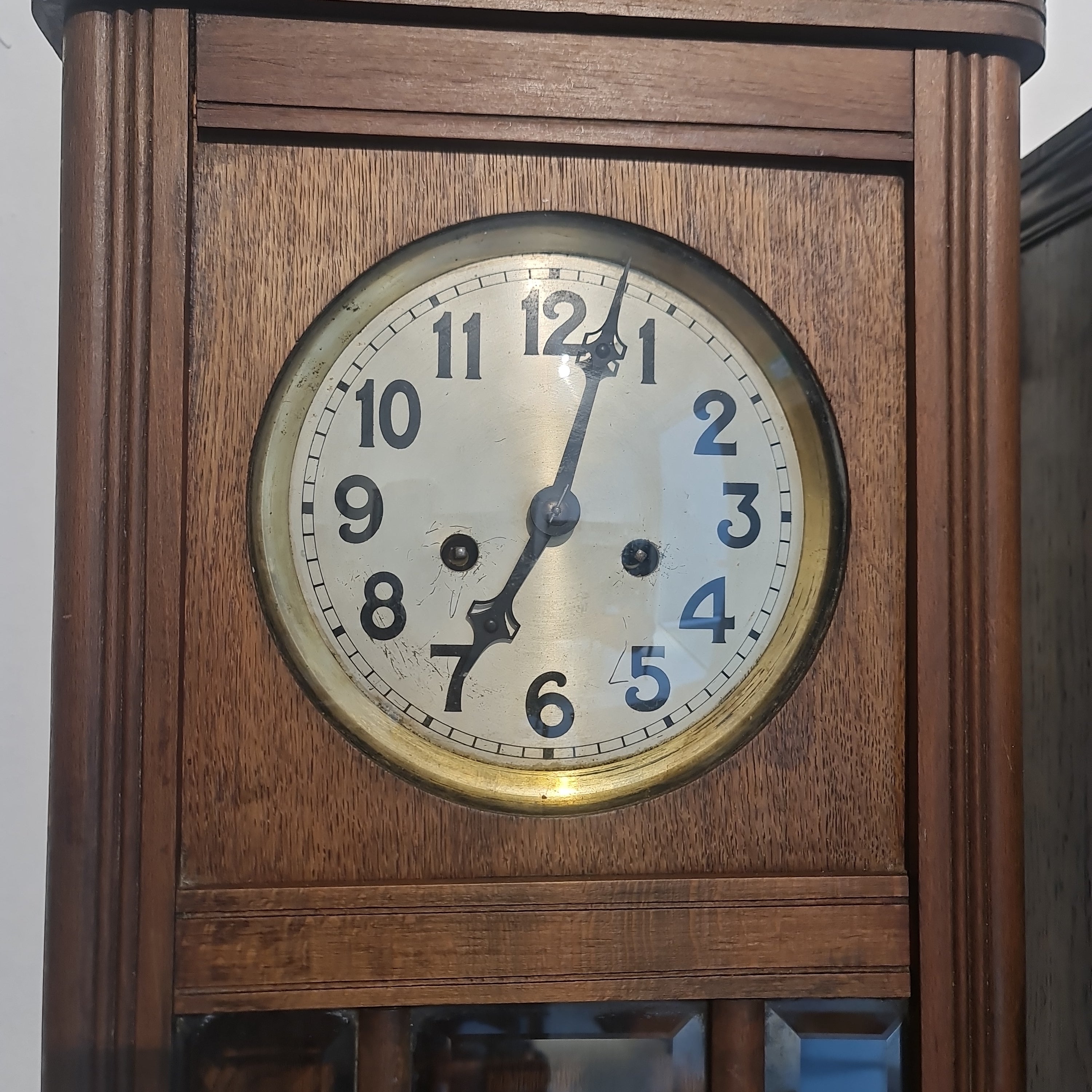 Vintage Germany  Badische Uhrenfabrik Wall Clock oak case