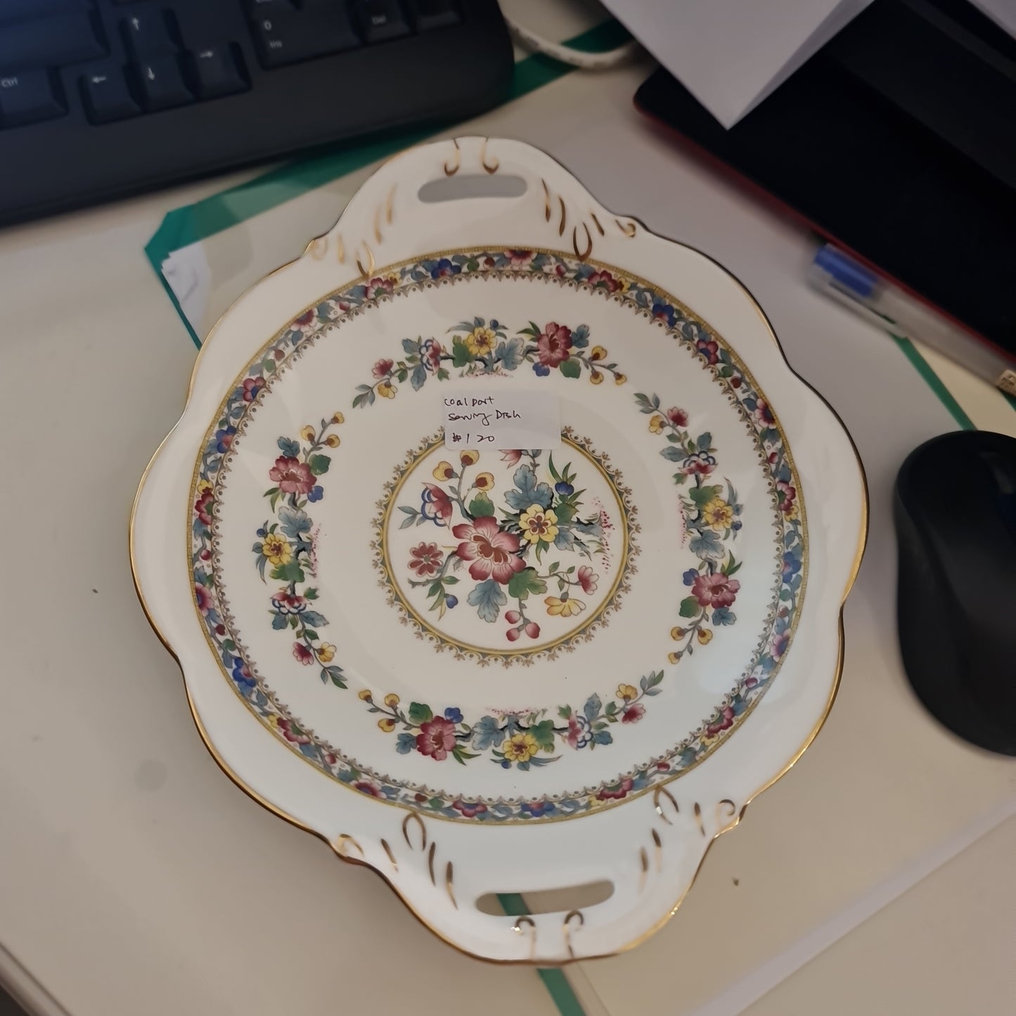 Coalport serving bowl with handle