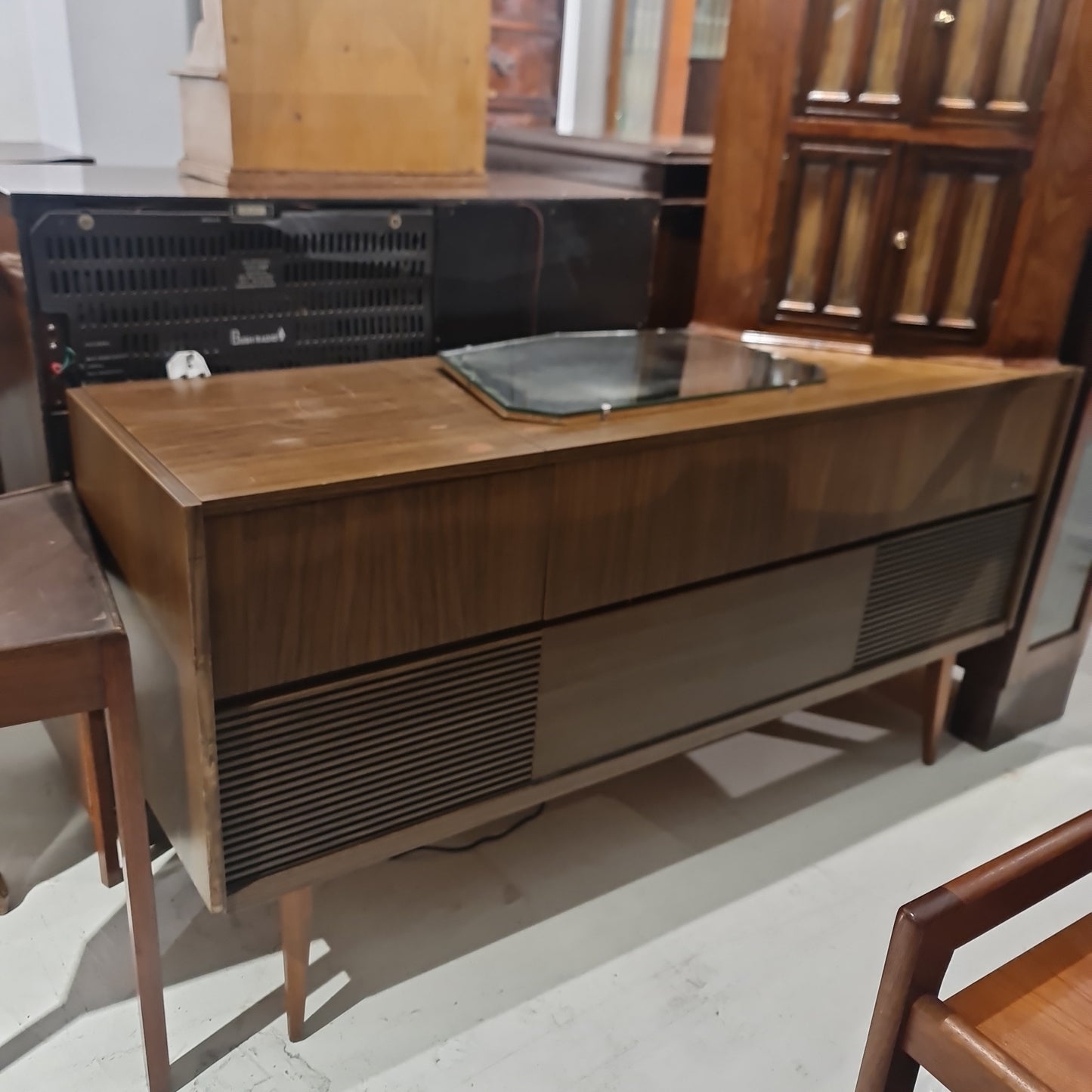 Vintage cabinet with turned table