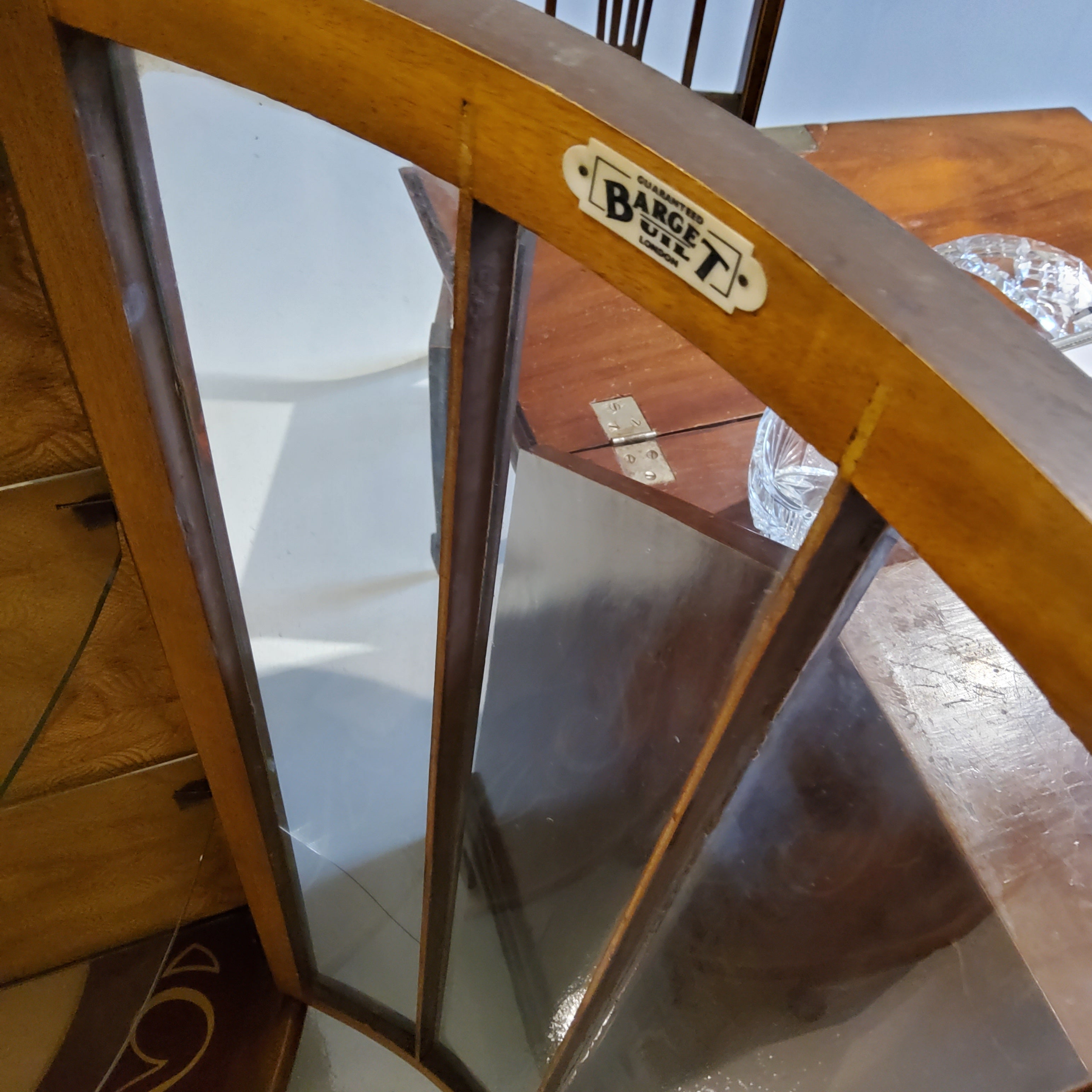 Vintage Barget Uitility London Art Deco Walnut and Glass Curio Display Cabinet
