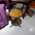 Vintage scallop leather top tripod table