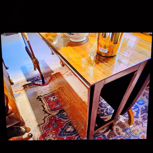 Mid centry high gloss drop leaf dinning table