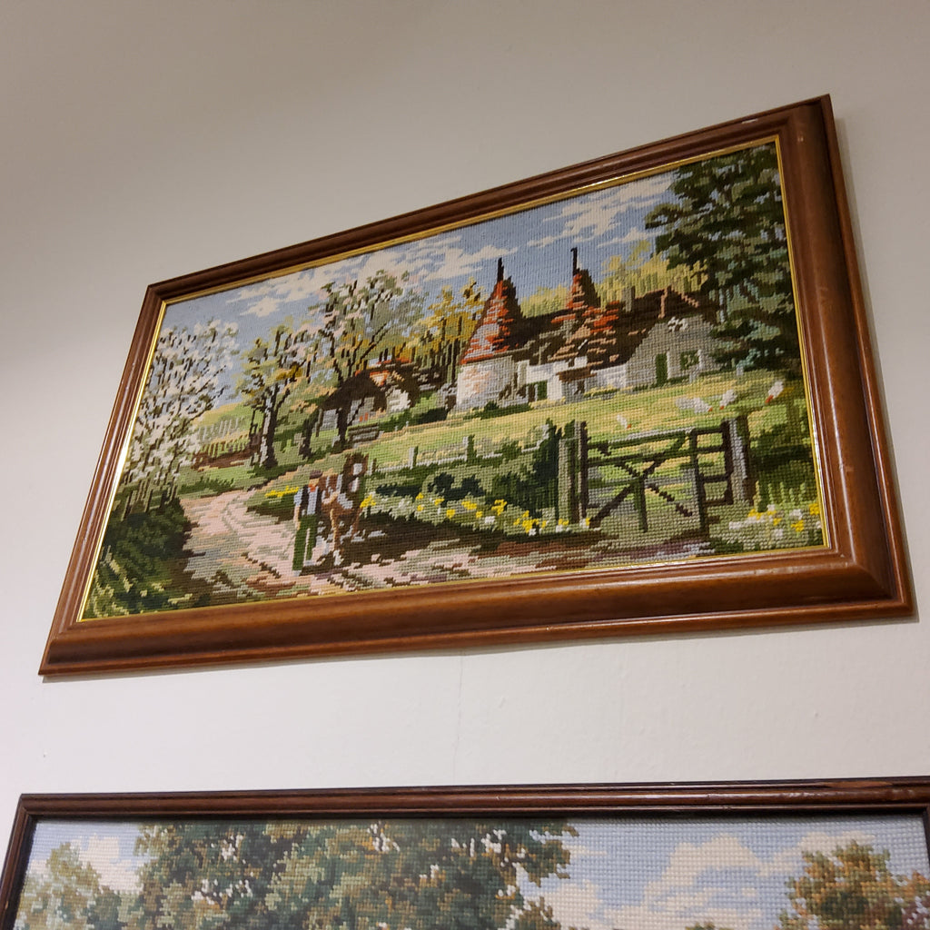 Vintage english countryside needlepoint 1
