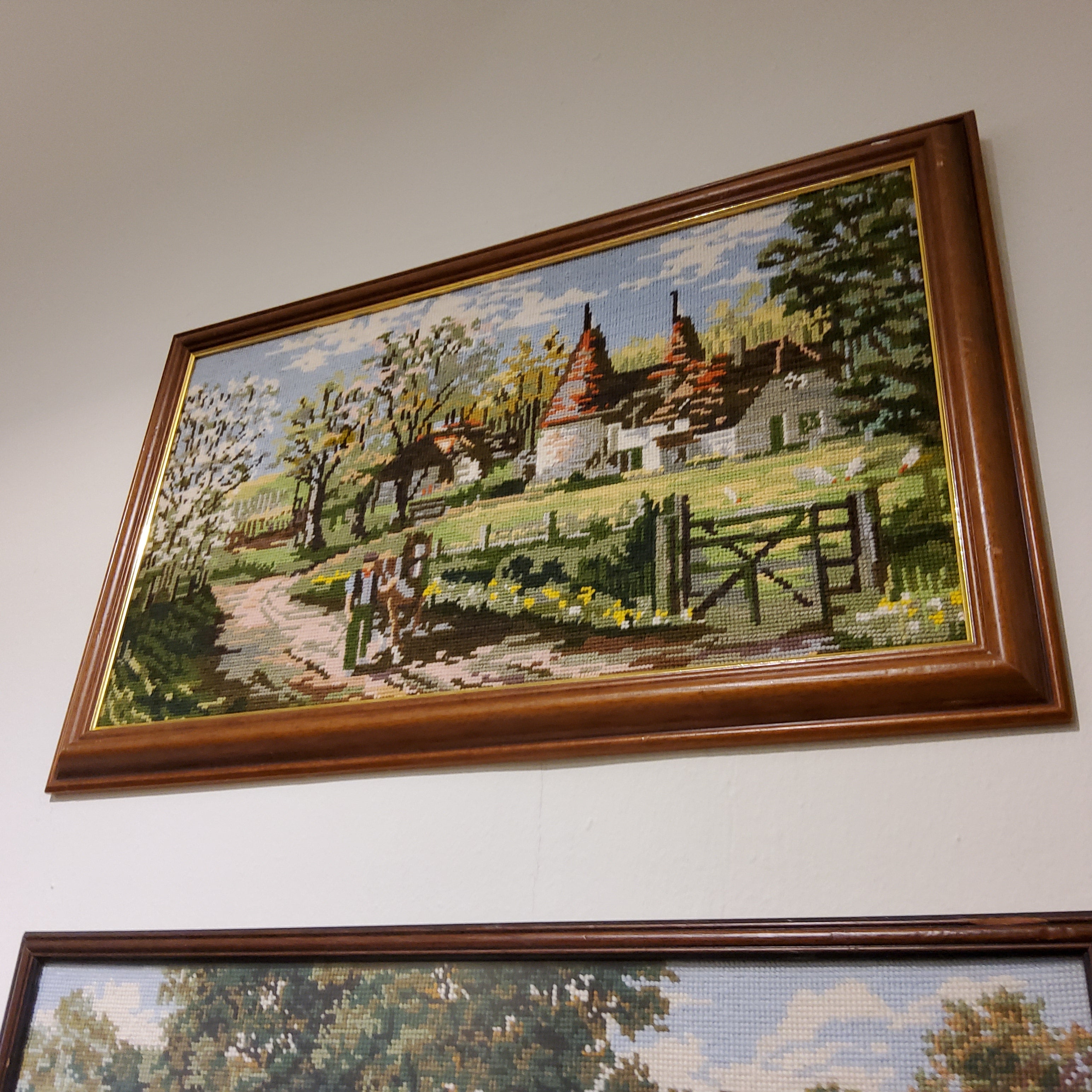 Vintage english countryside needlepoint 1
