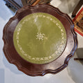 Vintage Elegant  Leather Top Wine Table (Green)