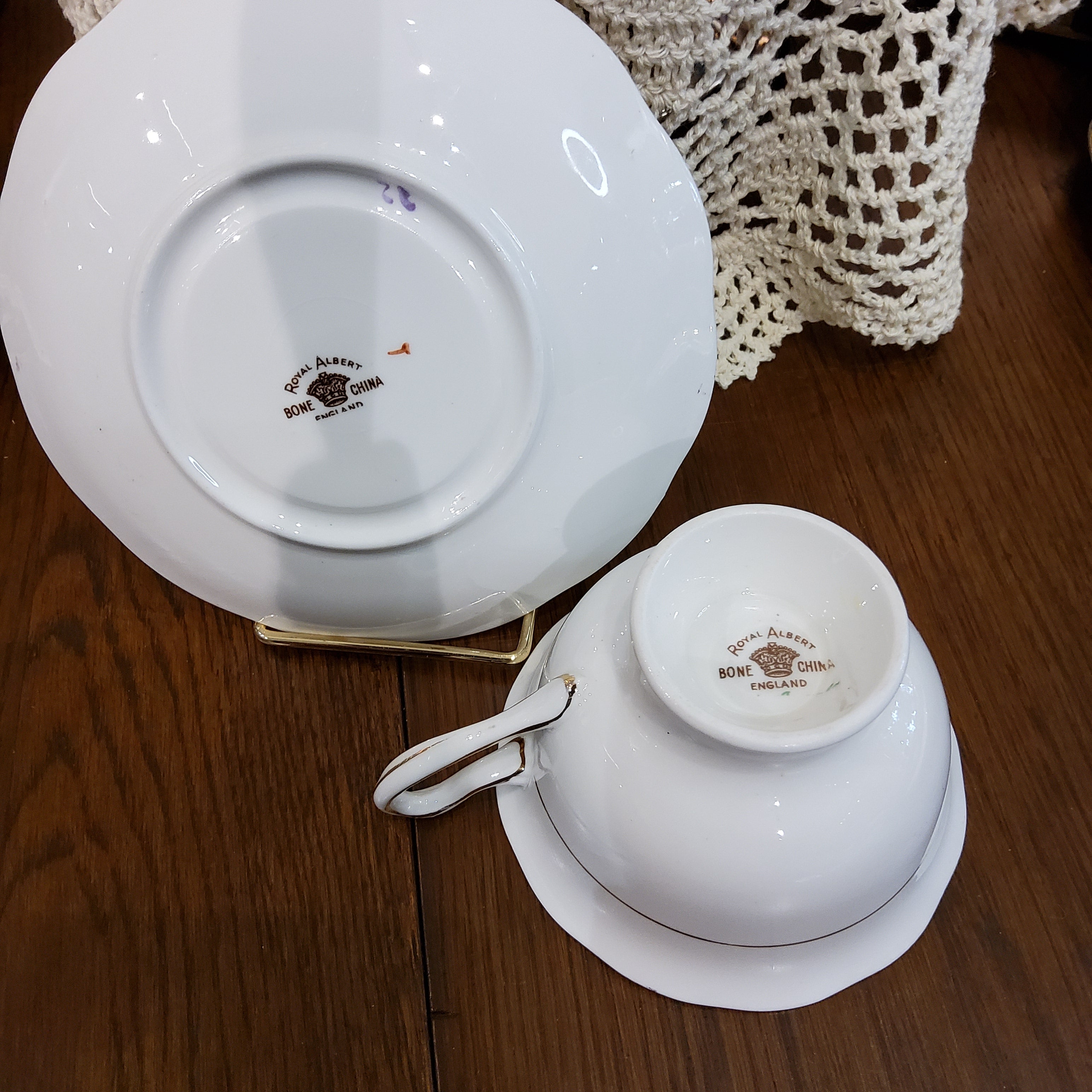 Royal Albert Bone China Teacup & Saucer  - Primrose & Violet Design
