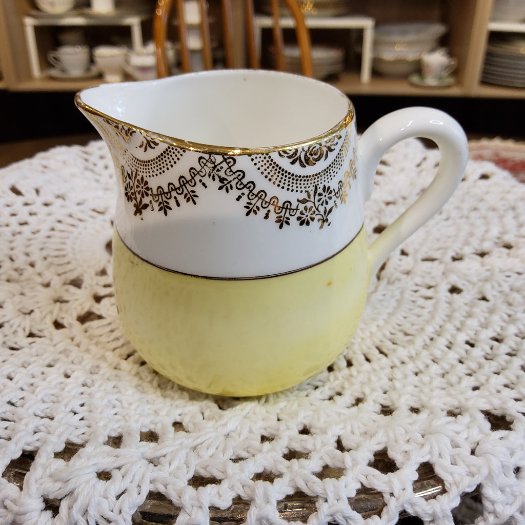 Vintage Crown Dorset Milk jug - Yellow & Gold Gilded
