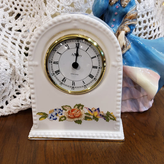 Aynsley Cottage Garden Bone China Mantel Clock