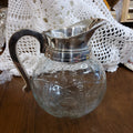 Vintage Silver-plated & Cut Glass Jug - Ball Shape Design