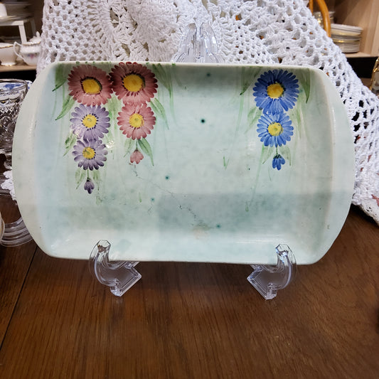 Hand-painted ceramic flower tray