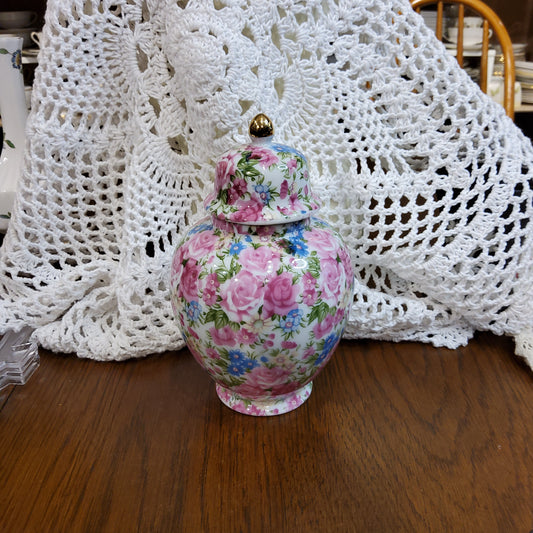 Floral Ginger Jar with lid