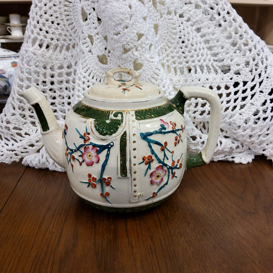 Antique Majolica Kimono Jacket Teapot