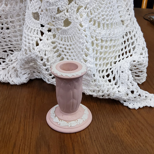 Wedgwood Pink Jasperware Candlestick