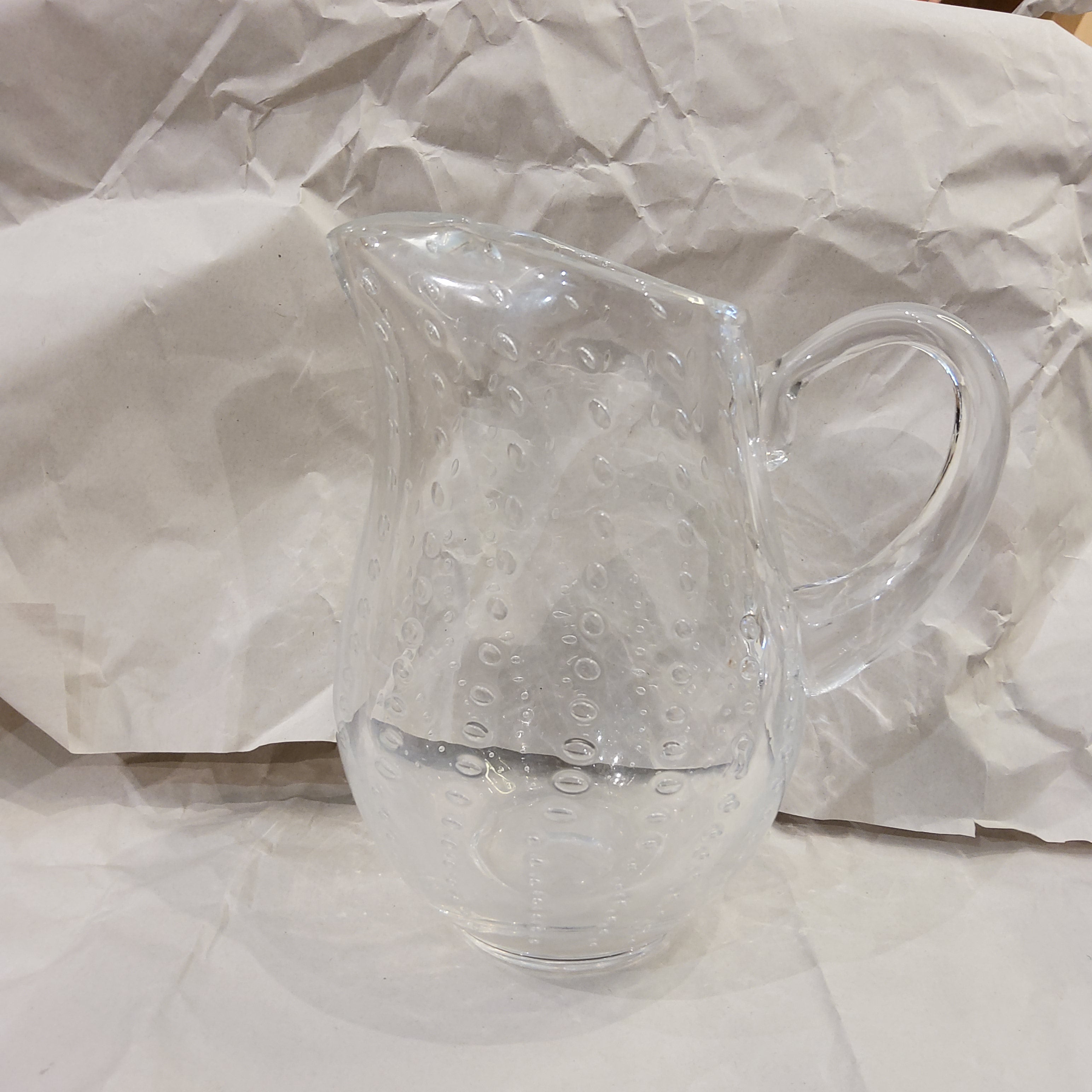 Vintage Designer Pore Bubble Glass Water Jug