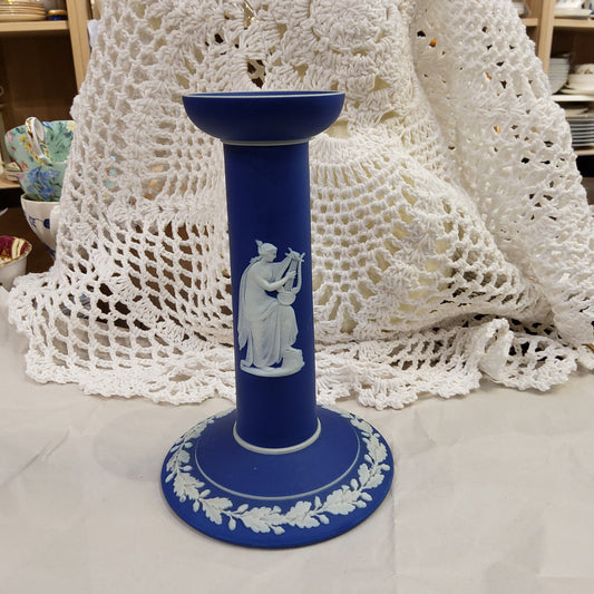 Wedgwood Blue Jasperware Candlestick