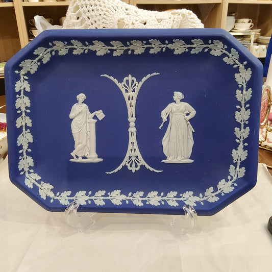 Wedgwood Blue Jasperware Rectangular Tray