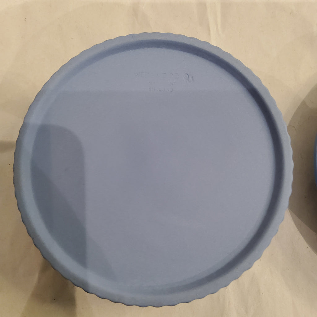 Wedgwood Light Blue Jasperware Round Trinket Box | Neoclassical Relief | Collector's Piece
