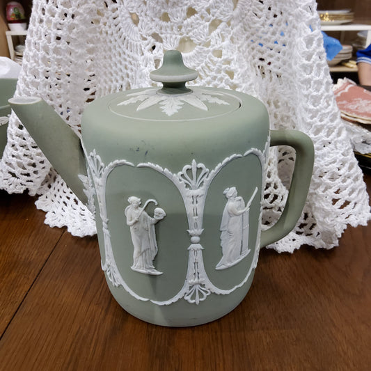 Wedgwood Sage Green Jasperware Teapot