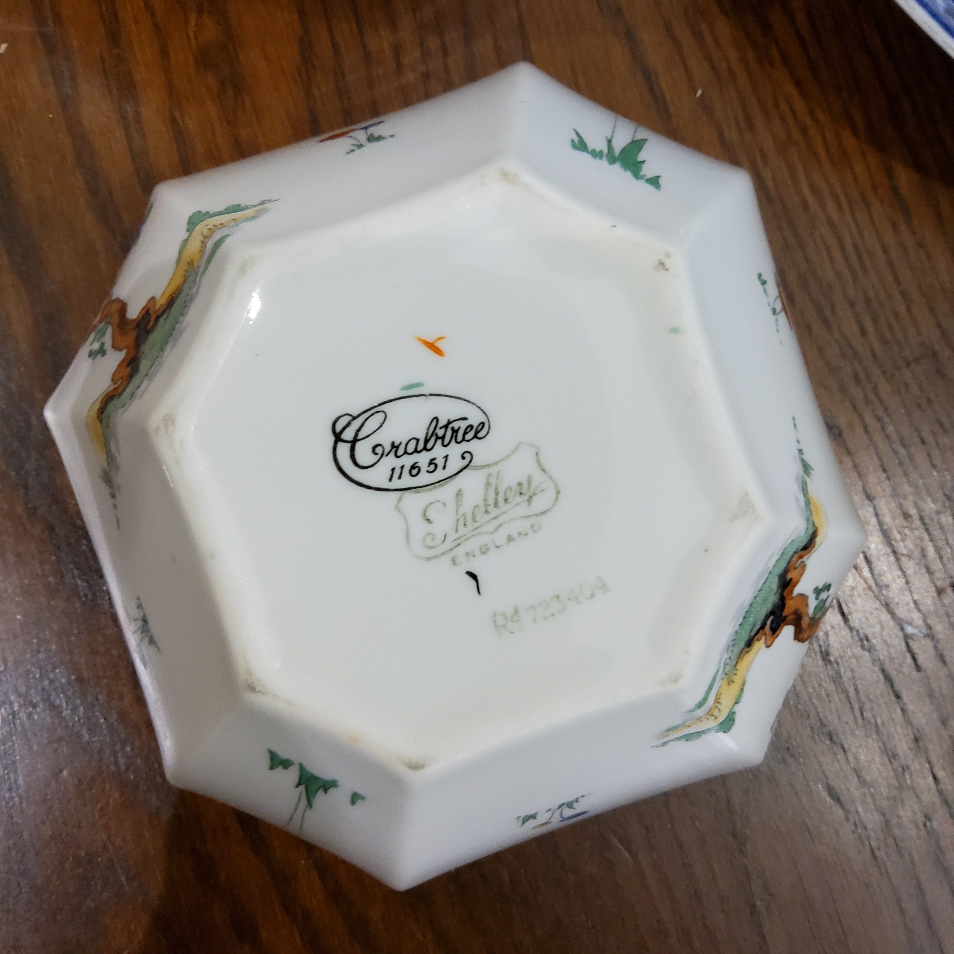 Shelley Crabtree Octagonal sugar bowl