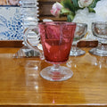 Vintage Ruby Red Pedestal Glass Mug