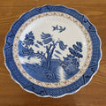Booths Real Old Willow White Rim cake plate (larger size)
