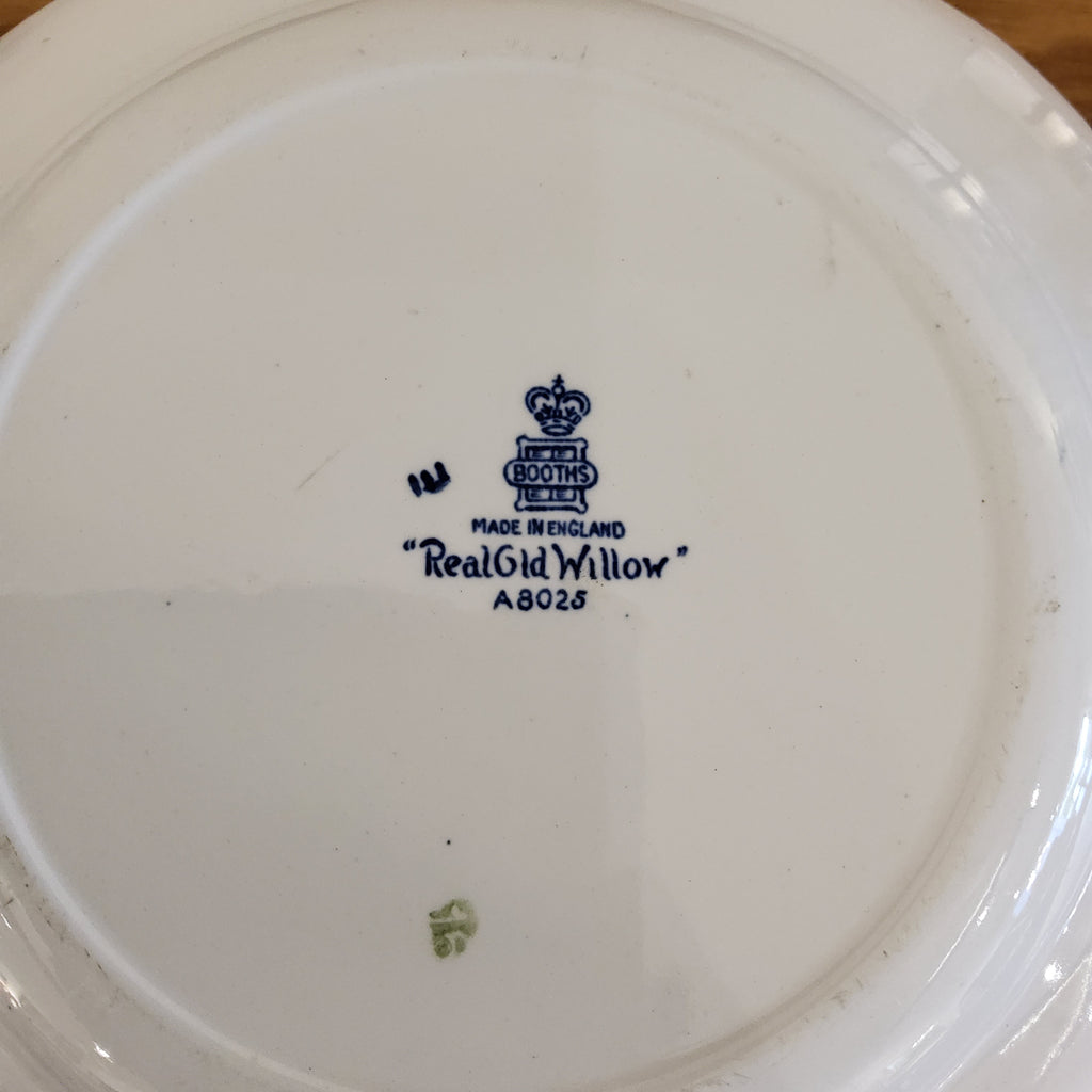 Booths Real Old Willow White Rim cake plate (larger size)