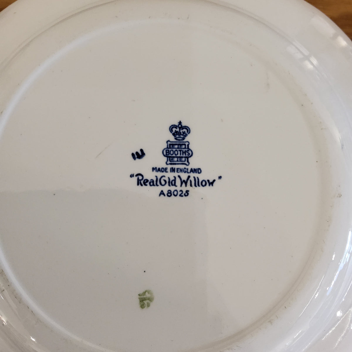 Booths Real Old Willow White Rim cake plate (larger size)