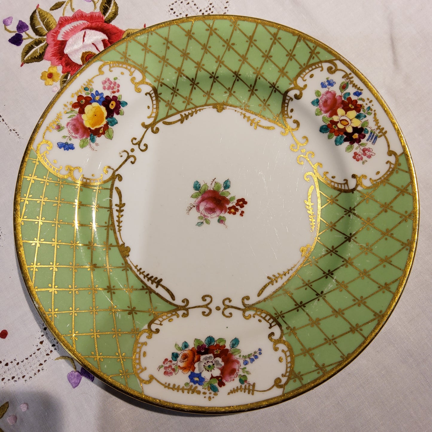 Antique  Royal Crown Derby hand-painted Cake Plate