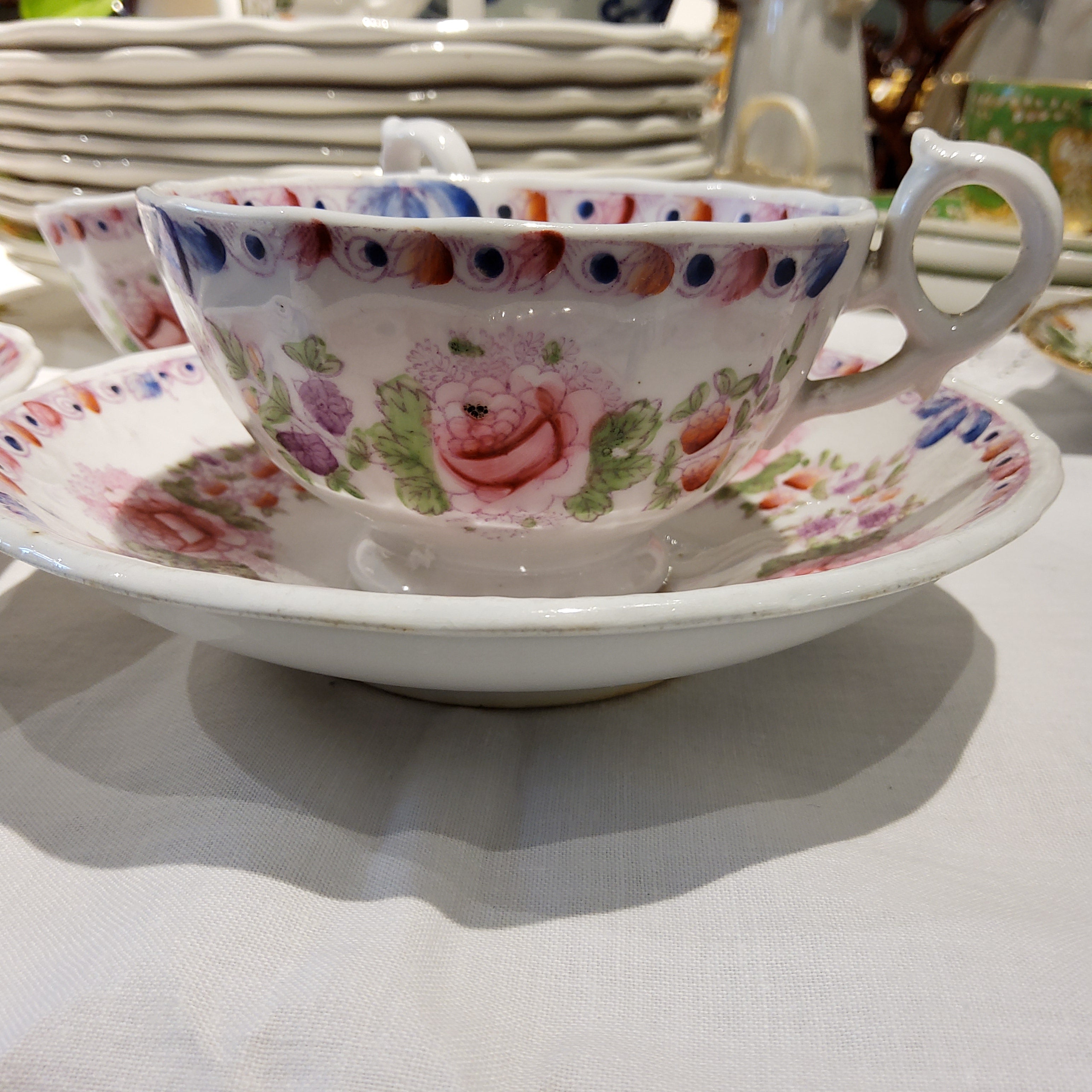 Victorian Hand-Painted Tea Cup Set