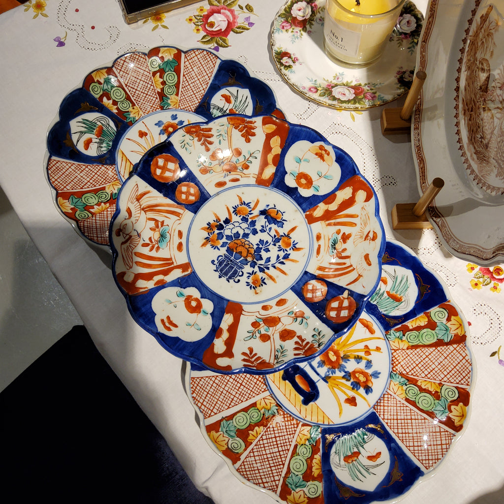 Antique Japanese Imari-Style Plate, Assorted Patterns