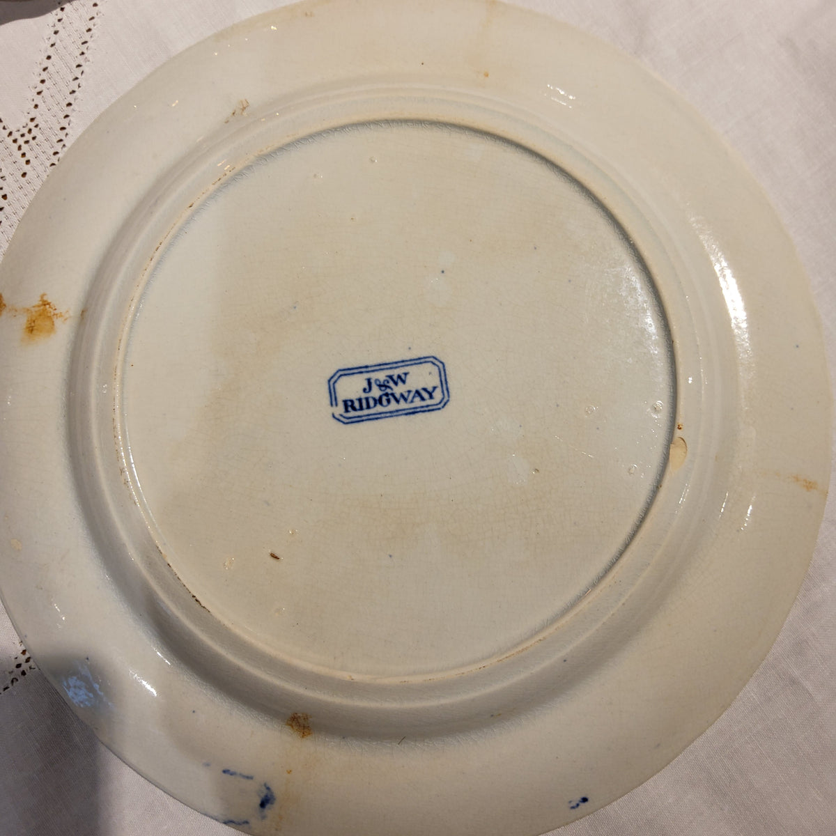 Early 19th century Antique J&W Ridgway Blue and white plate "Willow Pattern"
