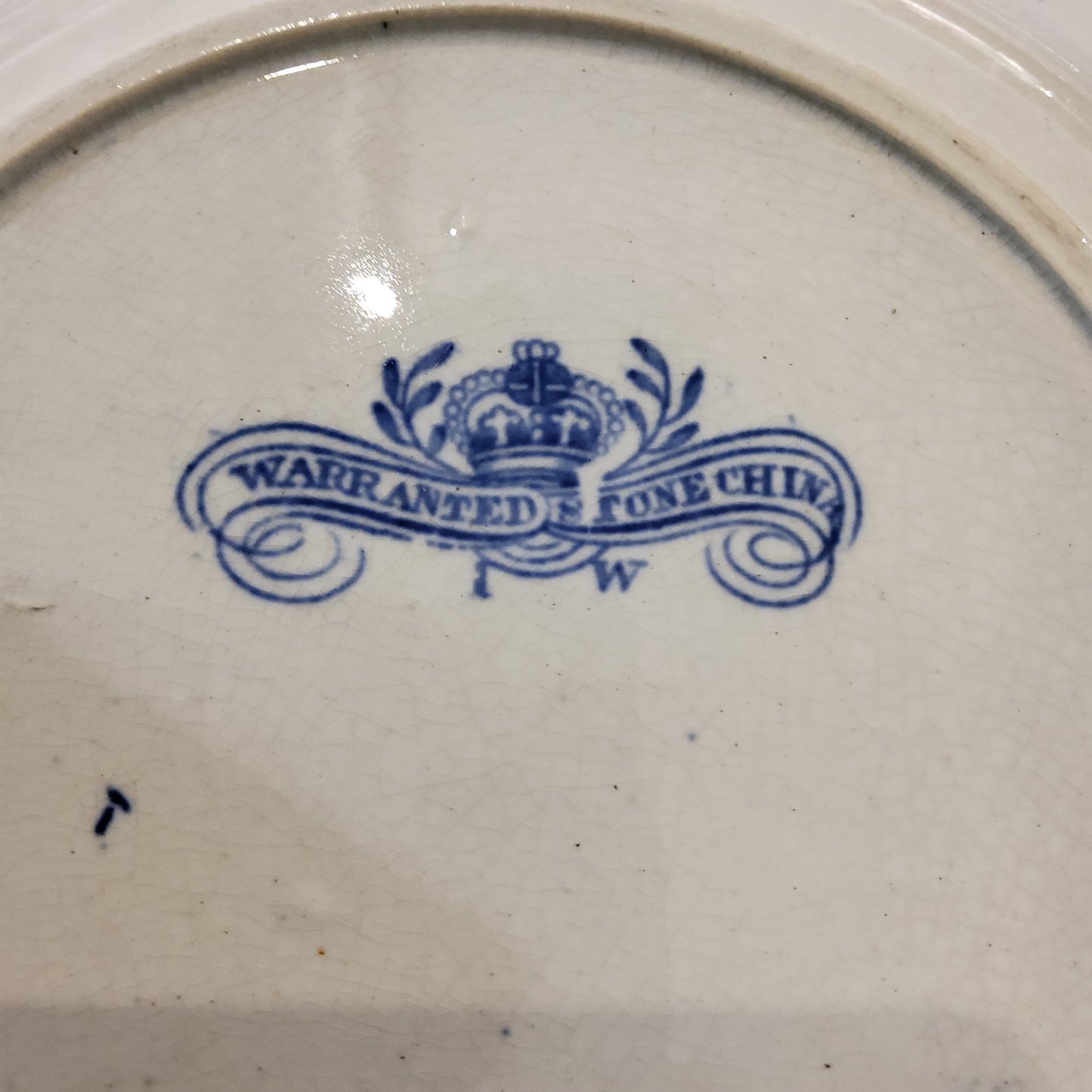 c1820 Blue Willow Antique Dinner Plate