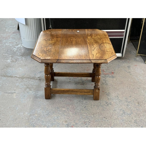 17th century style oak drop leaf joint side table