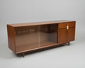 1950s Mid Century Teak Sideboard with Display Glass & Storage Cabinet
