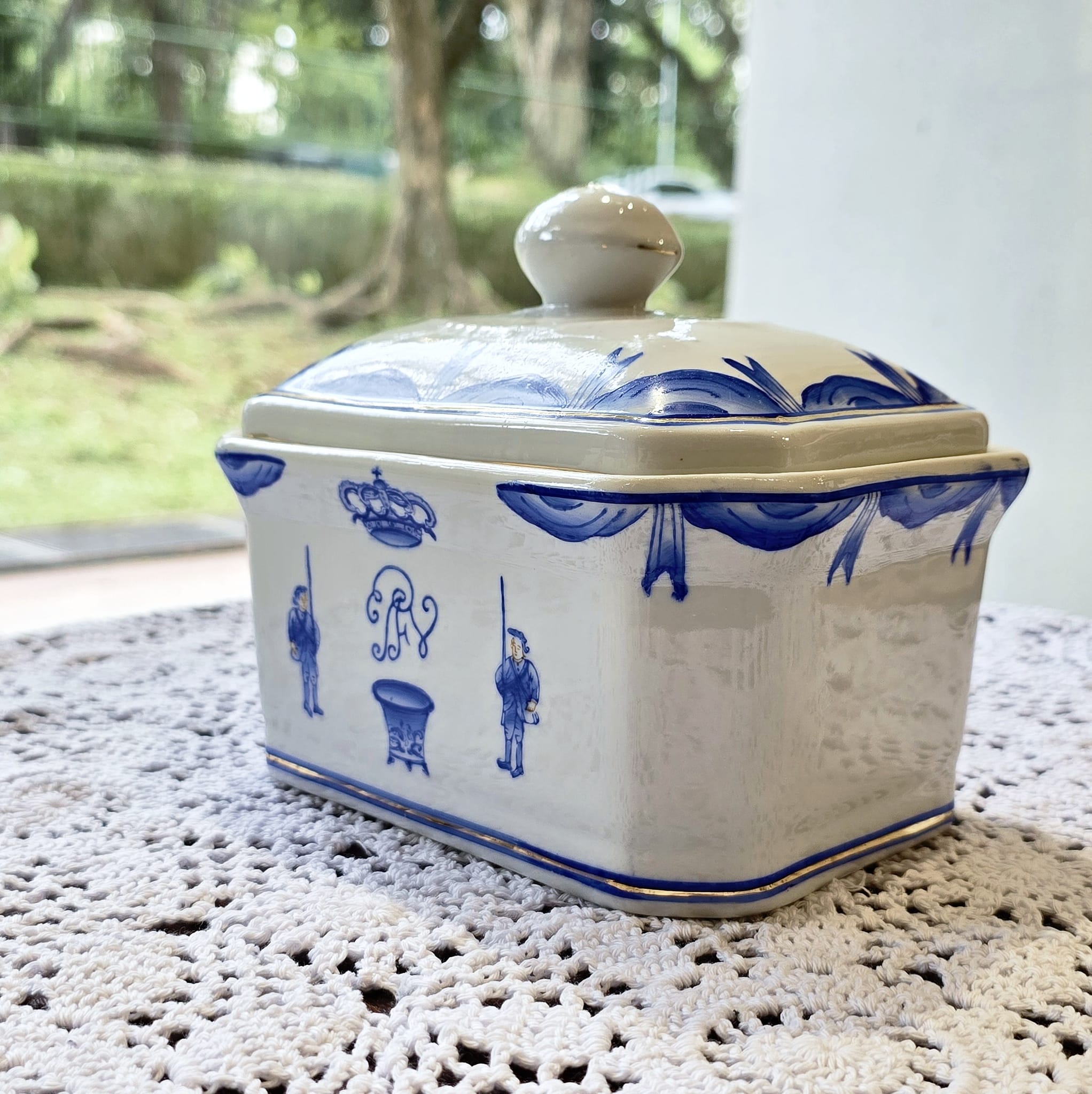 1988 Handpainted Canister with Lid