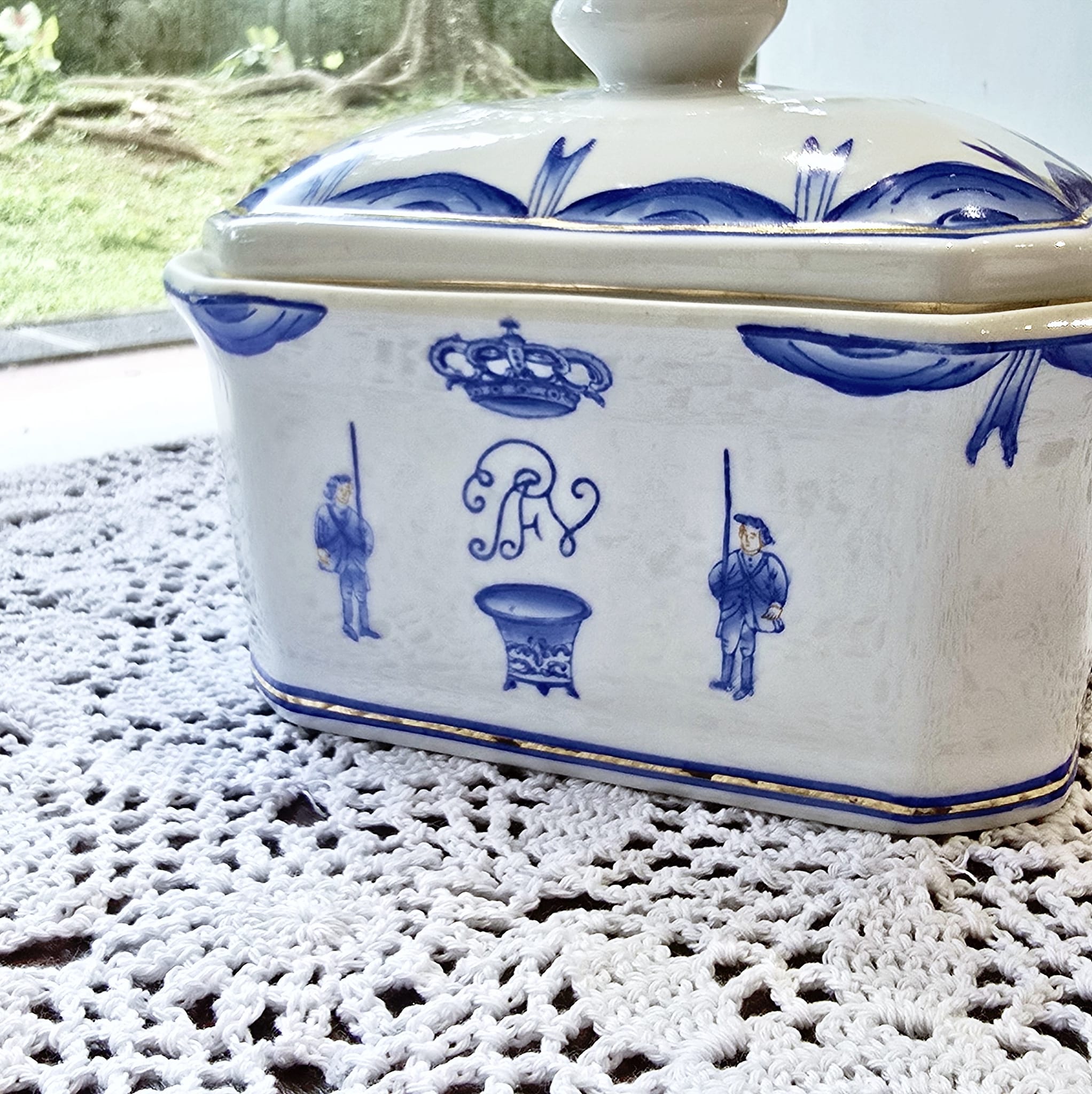 1988 Handpainted Canister with Lid
