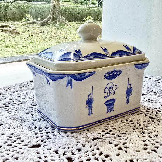 1988 Handpainted canister with lid