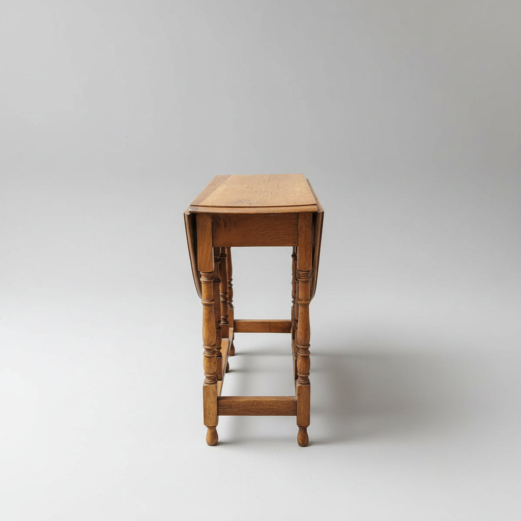 19th Century  Rustic Light Oak Folding Gateleg Table