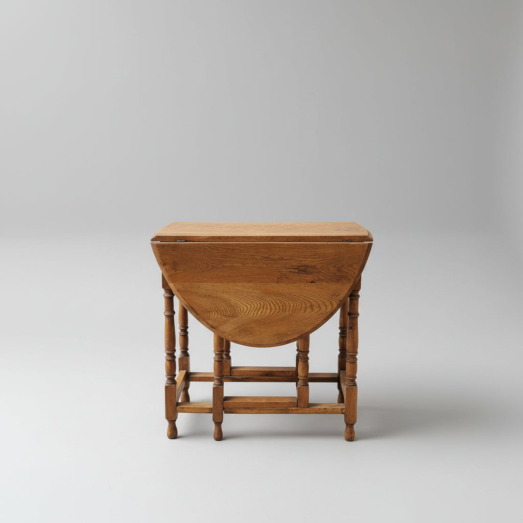 19th Century  Rustic Light Oak Folding Gateleg Table