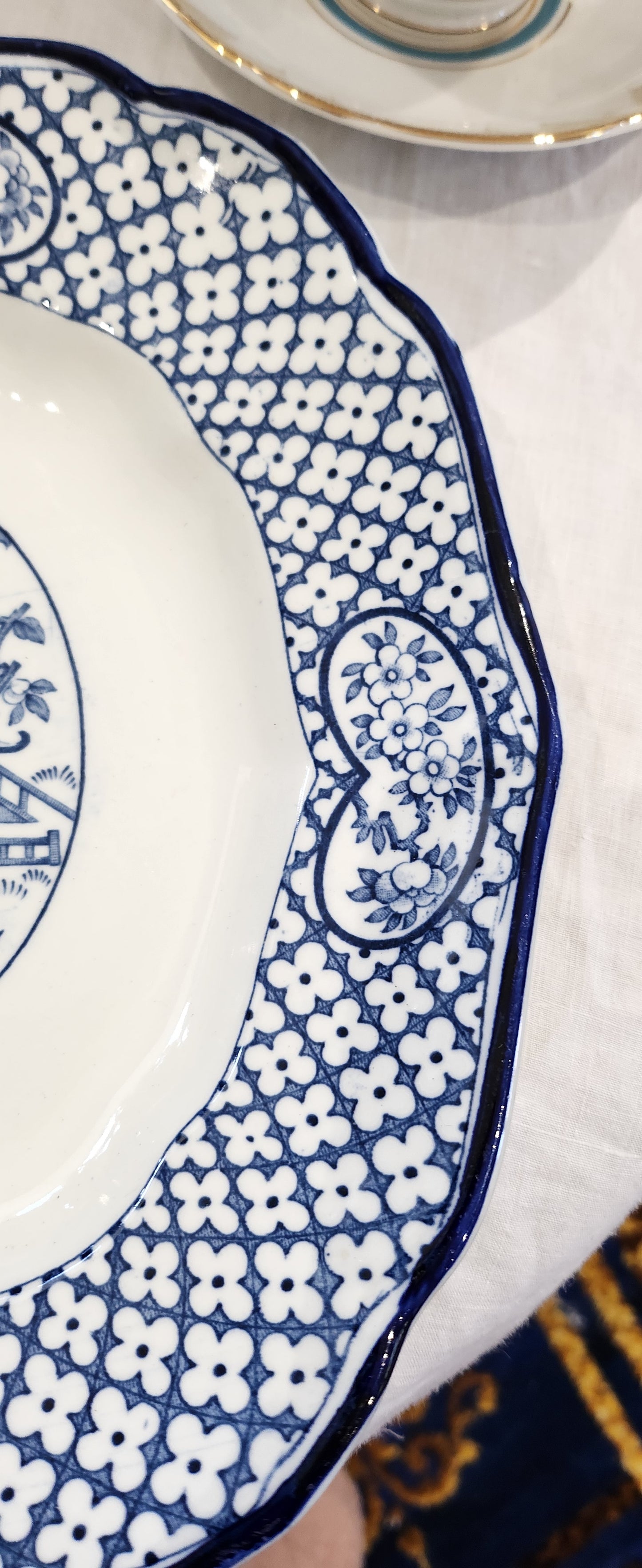 BIG blue and white platter by 'Orient' 'H.H & Co Ltd England'.