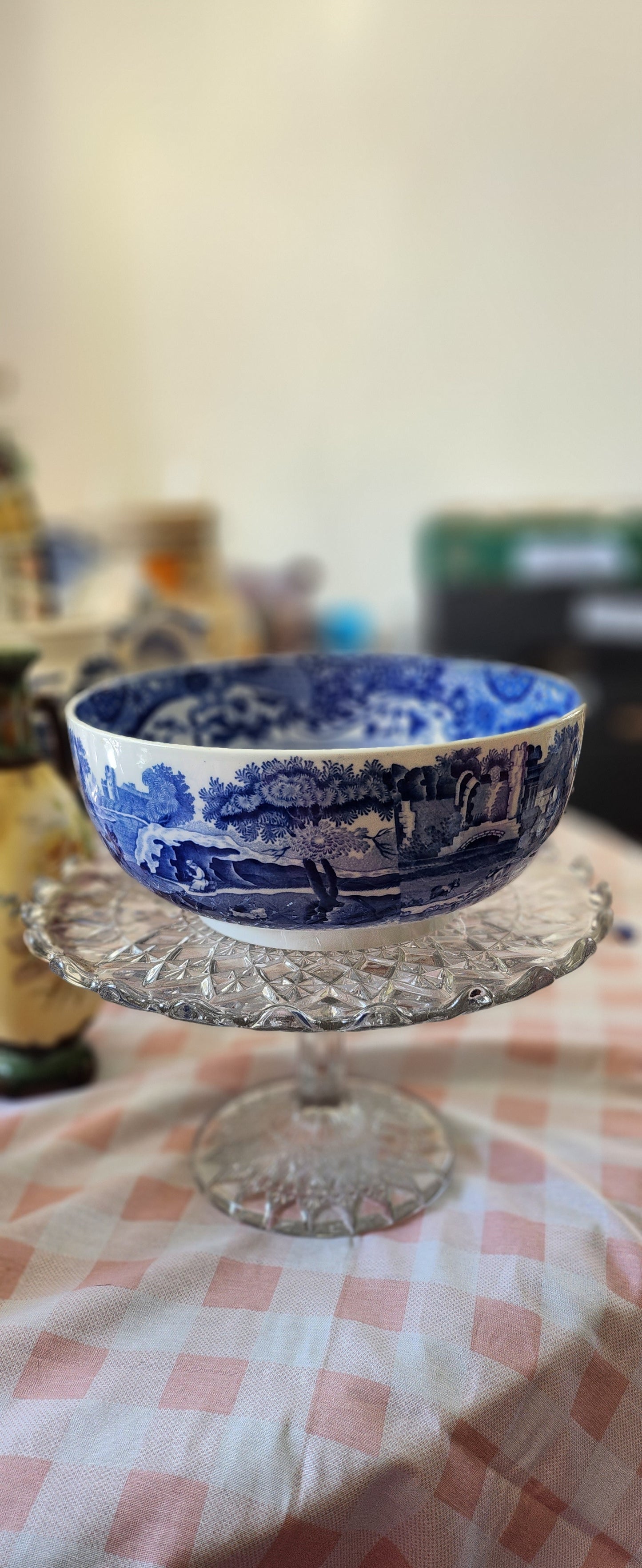 Antique Spode Big Blue and White bowl