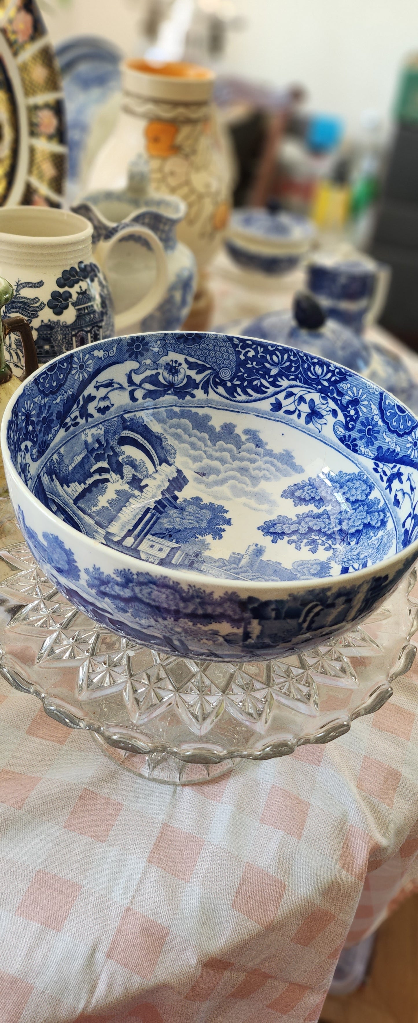 Antique Spode Big Blue and White bowl