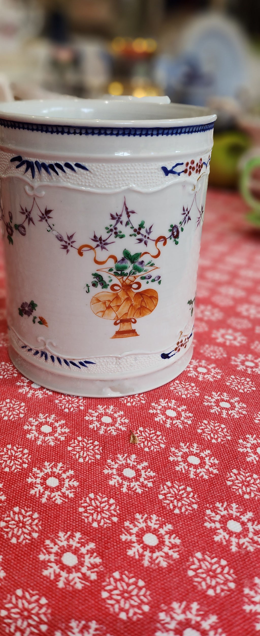 Rare 18th century tankard mug, handpainted. VGC