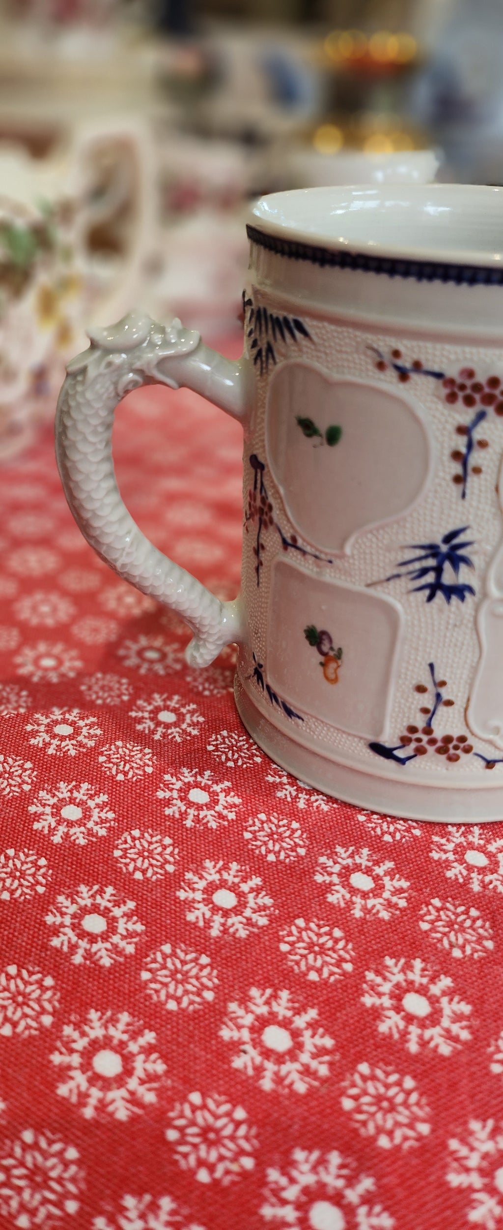 Rare 18th century tankard mug, handpainted. VGC