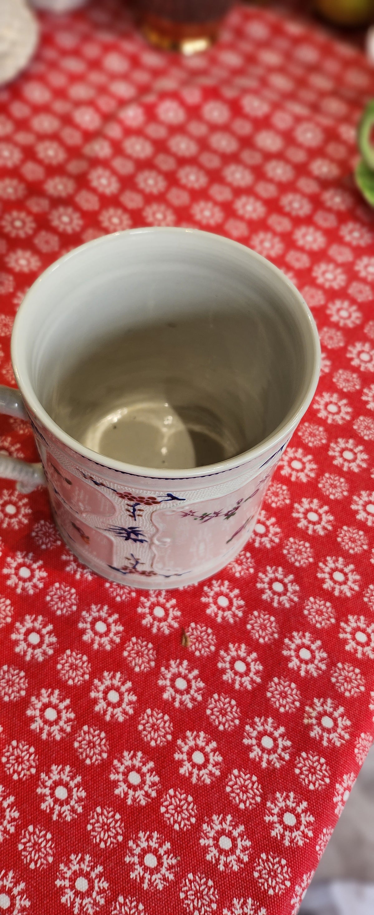 Rare 18th century tankard mug, handpainted. VGC