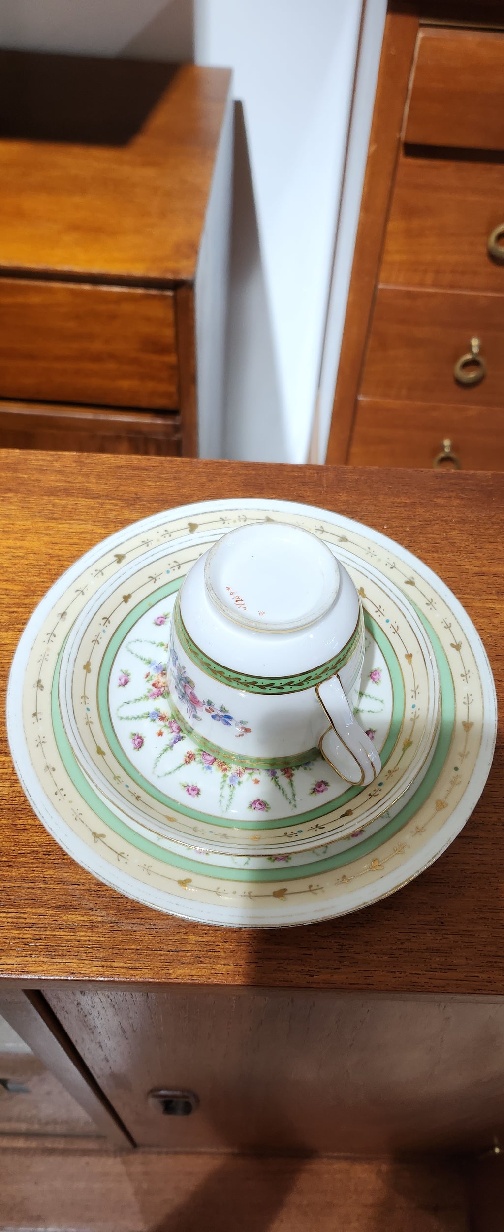 Victorian green tea set