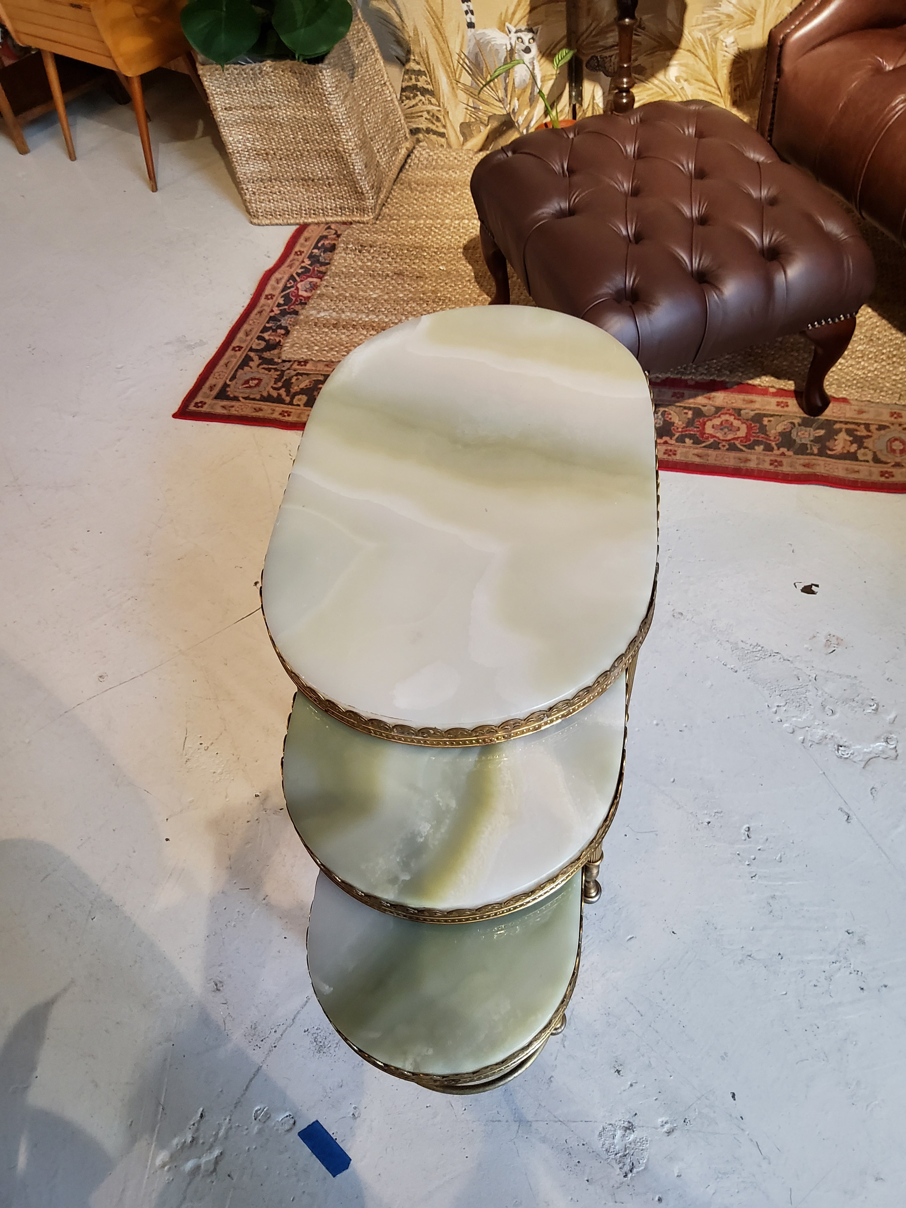 Nesting Tables in Bronze, Brass and Marble top