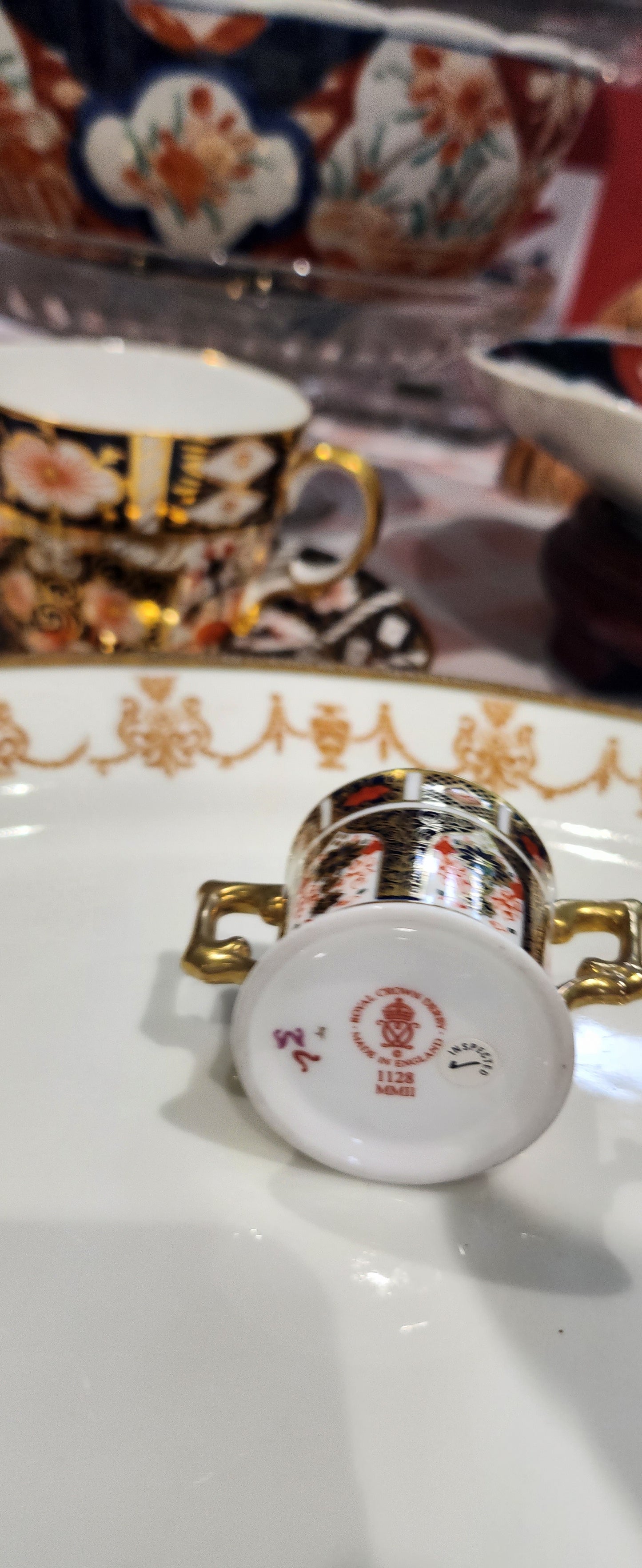 Rare Crown Derby MINI  Handpainted Imari collector mug